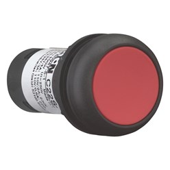 Drukknop compact, vlak, rood, terugverend, 1no/1nc